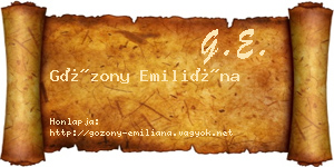 Gózony Emiliána névjegykártya